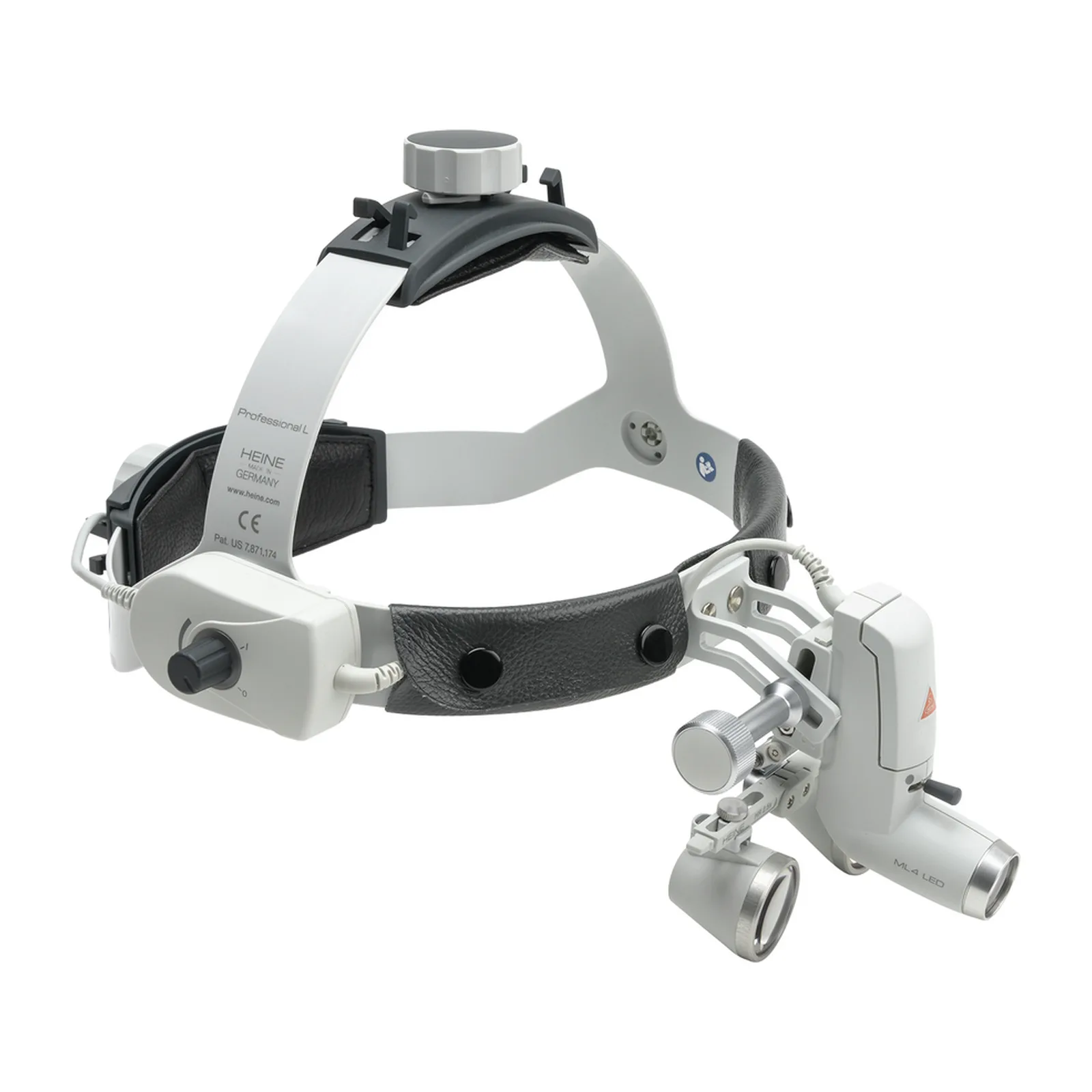 Lampa czołowa HEINE ML4 LED z lupą HR 2,5x na opasce Professional L Lampa czołowa HEINE ML4 LED z lupą HR 2,5x na opasce Professional L