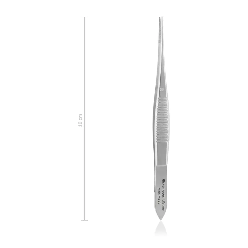 Pęseta oczna Graefe iris 10 cm prosta ząbkowana (anatomiczna) Eickemeyer