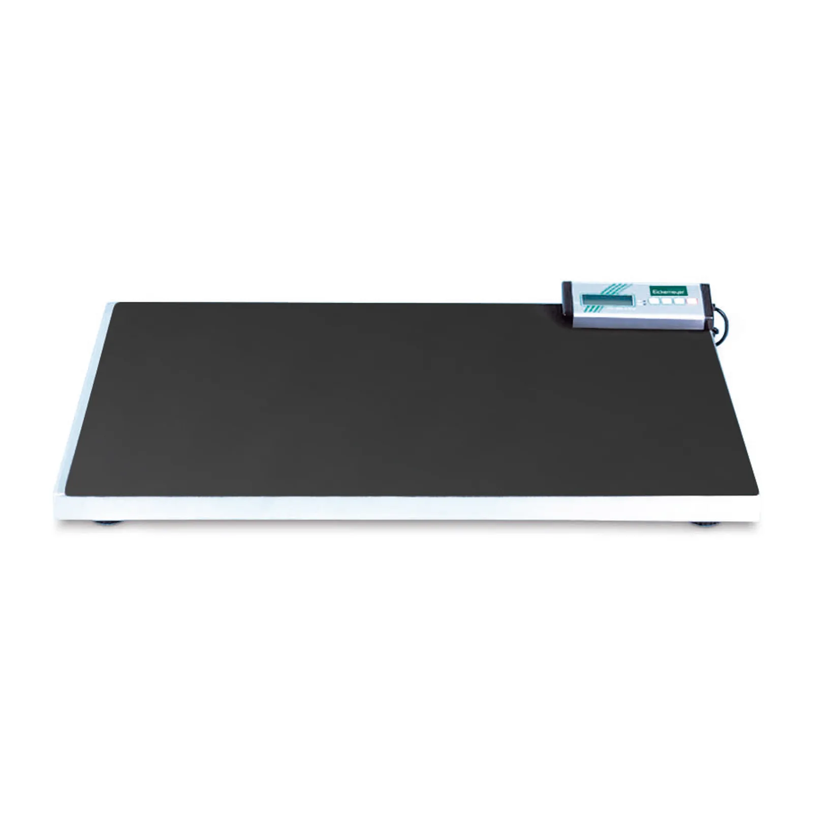 Waga weterynaryjna platformowa Eickemeyer SLIM-LINE ze stali nierdzewn Waga weterynaryjna platformowa Eickemeyer SLIM-LINE ze stali nierdzewnej z matą i wyświetlaczem LCD