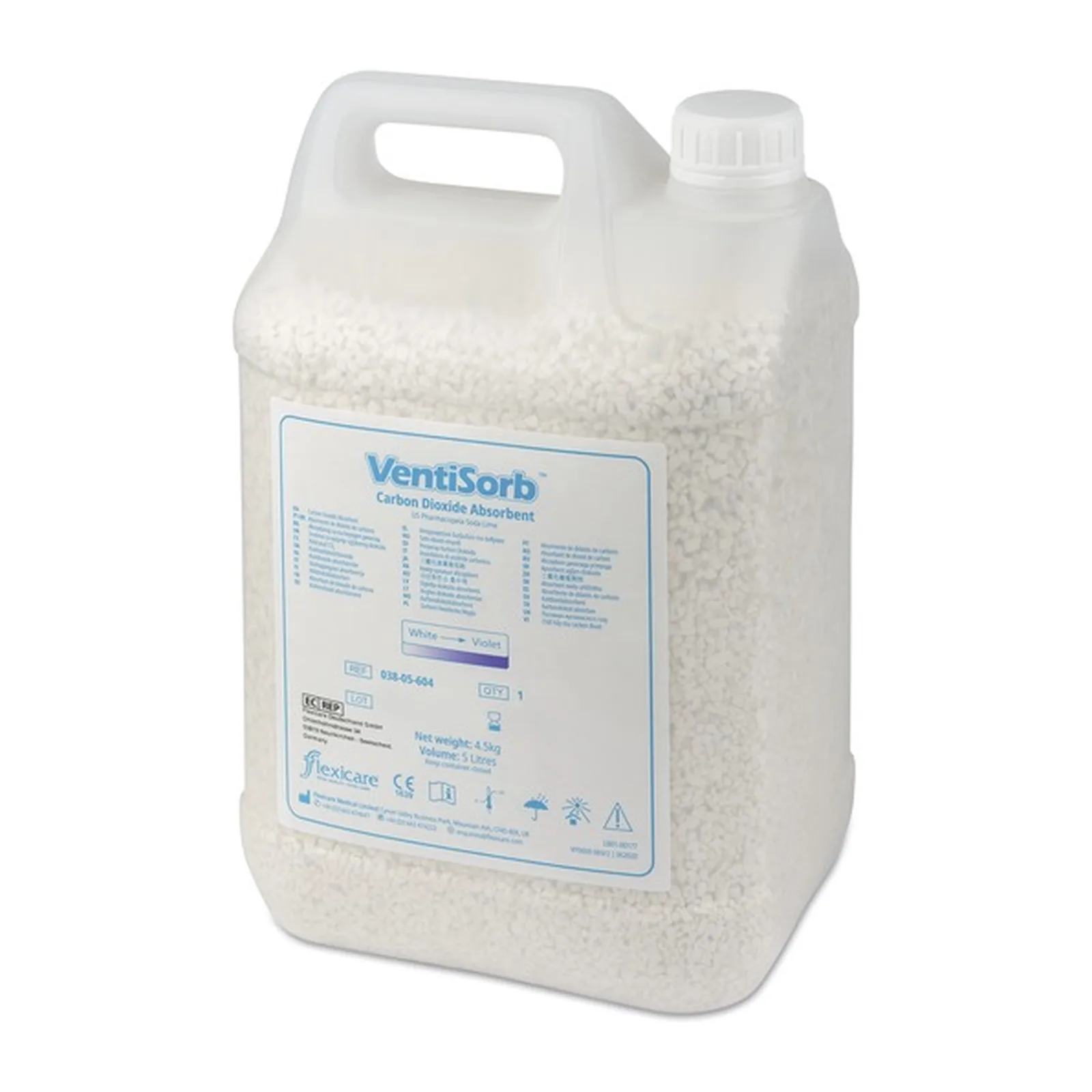 Wapno sodowane 4,5 kg Wapno sodowane biało-fioletowe w opakowaniu 4,5 kg